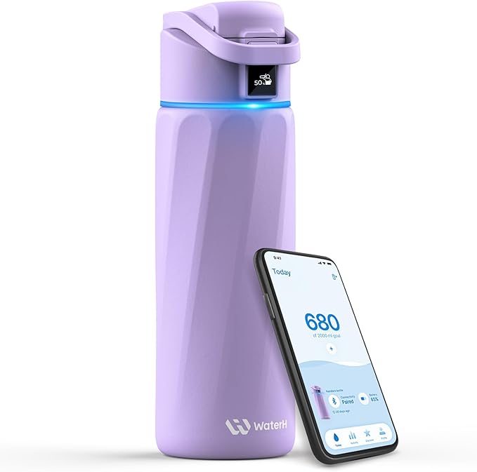Boost Smart Water Bottle — 24oz Stainless Steel Vacuum Insulated with Drink Reminder, Hydration Tracker & App Integration, BPA-Free Wide Mouth Bottle
