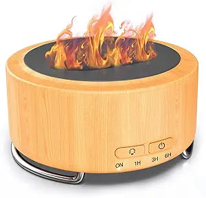 Essential Oil Diffuser 500ML — Aroma Humidifier with 9-Color LED Night Light for Home, Office, Yoga, and Relaxation (Light Yellow)